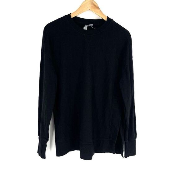 Sweaty Betty Sweatshirt Size Small Black After Class Split Side Oversized Yoga - Picture 1 of 10